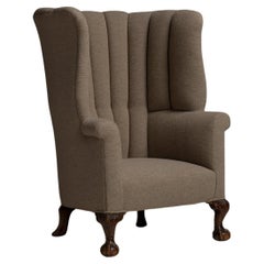Barrel Back Armchair in Wool, England circa 1900