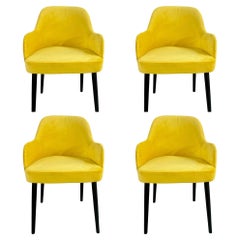 Barrel Back Armchair or Side Chair Mid-Century Modern Style, a Set of 4