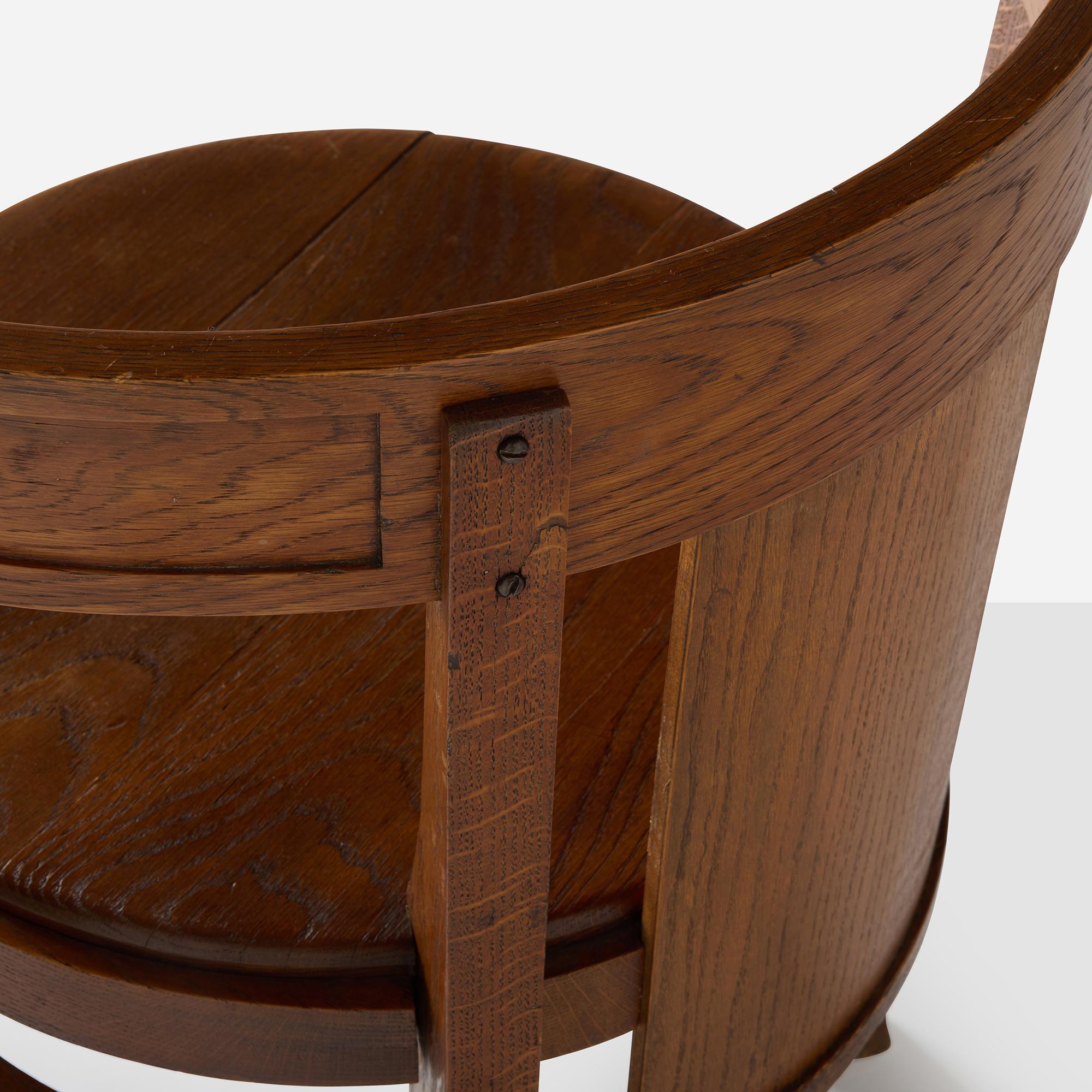 Sedia con schienale a botte della Frank L. Smith Bank di Frank Lloyd Wright in vendita 4