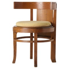 Barrel-Back Chair from the Frank L. Smith Bank by Frank Lloyd Wright