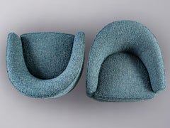 Barrel Back Chairs Upholstered in Italian Boucle