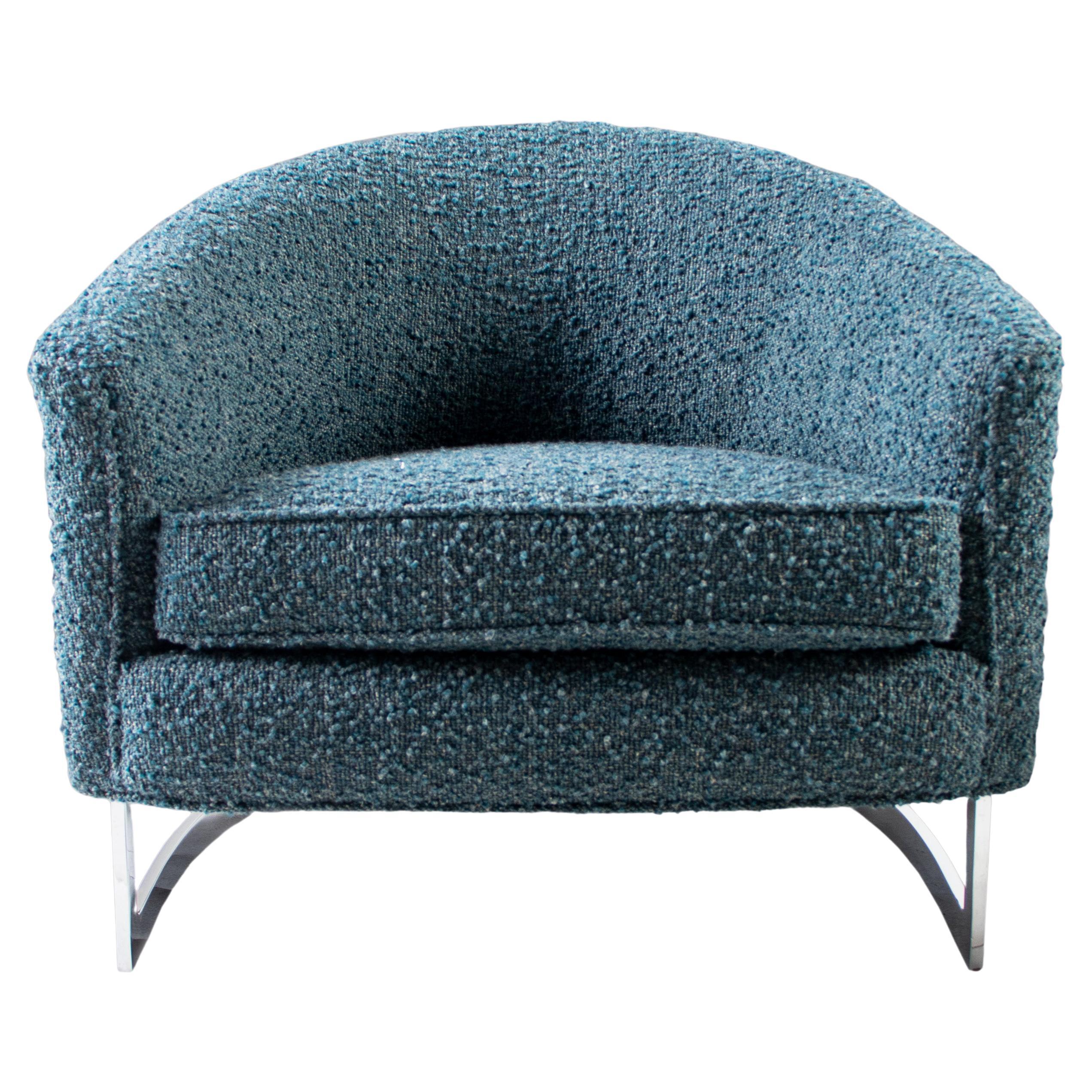 Barrel Back Chairs Upholstered in Italian Boucle