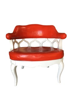 Barrel Back Hollywood Regency Spiral Carved Chair by Dorothy Draper