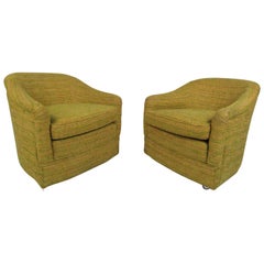 Barrel Back Lounge Chairs by Milo Baughman for Thayer Coggin