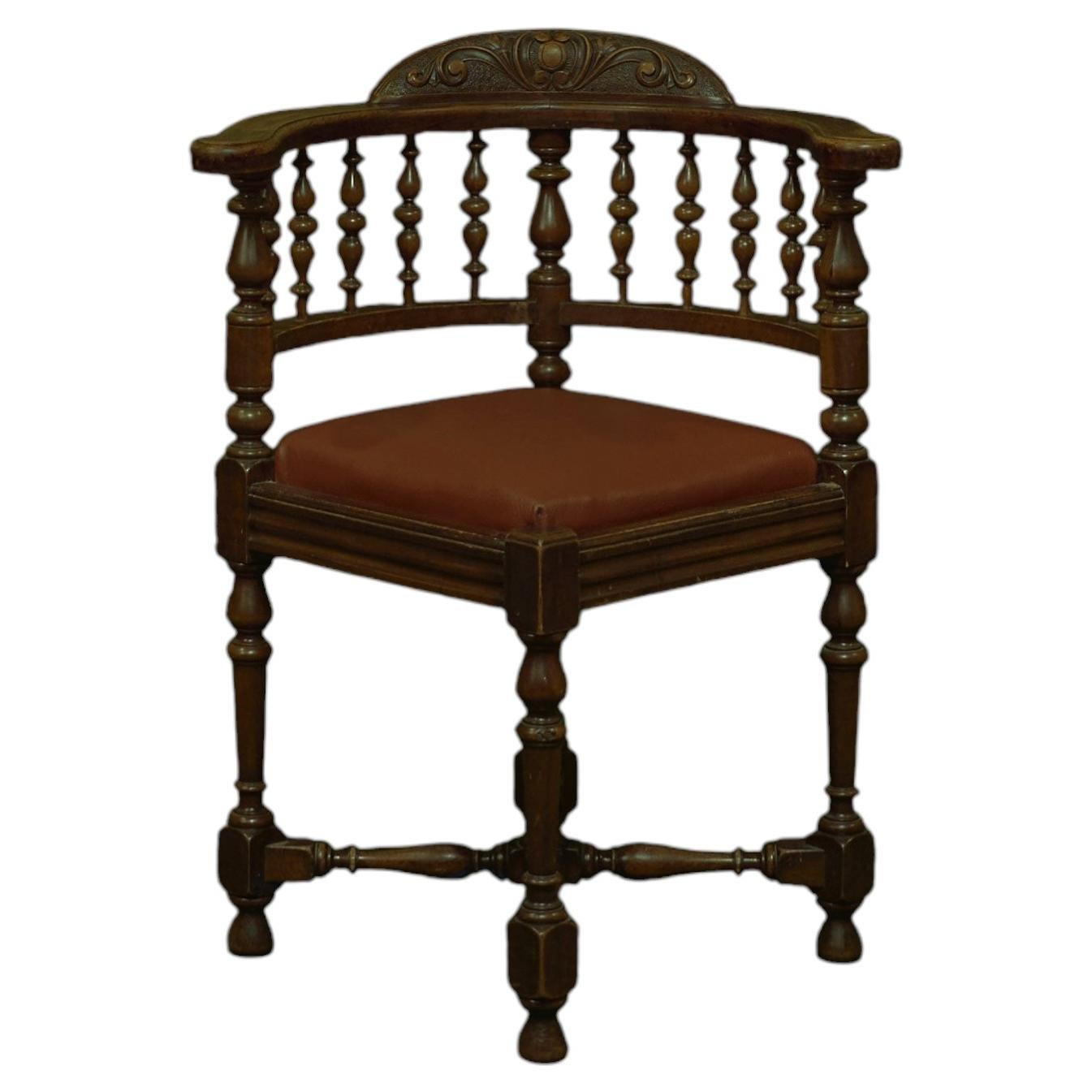 Barrel-back Spindle Corner Chair For Sale