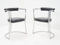 Barrel Back Vinyl Arm Chair, 1970s