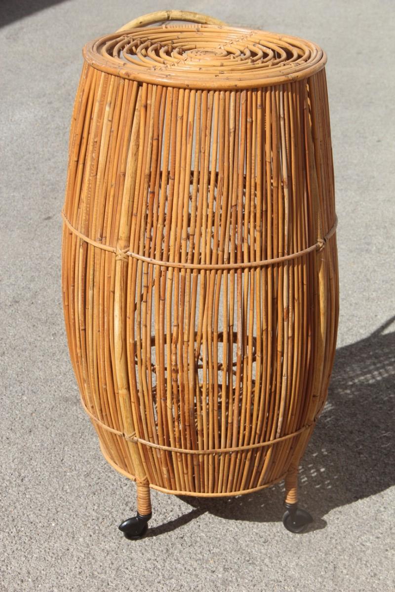 Barrel Bar Cart Cabinet  Italian design Bamboo Mid-Century Modern Casa del Bambù 2