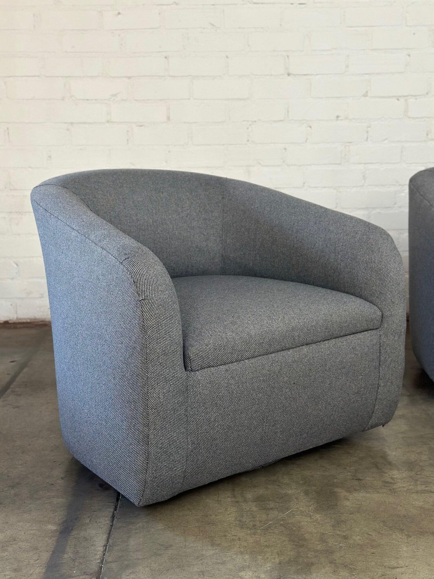 Barrel chairs in Wool - sold separately In Good Condition For Sale In Los Angeles, CA