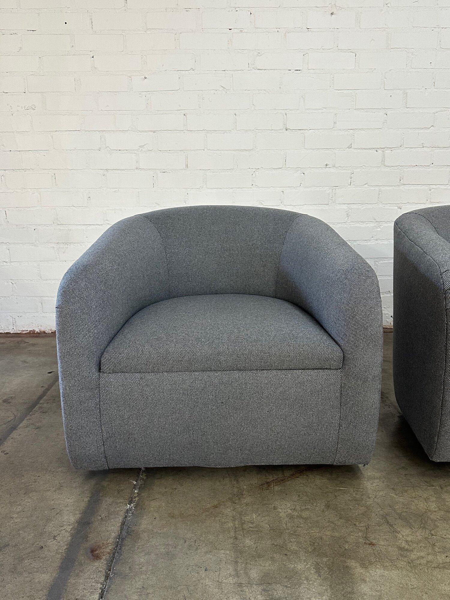 Contemporary Barrel chairs in Wool - sold separately For Sale