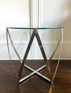 Barrel Form Brass Accent Side Table by John Vesey