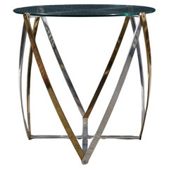 Barrel Form Brass Accent Side Table by John Vesey Barrel Form Brass Accent Side Table by John Vesey