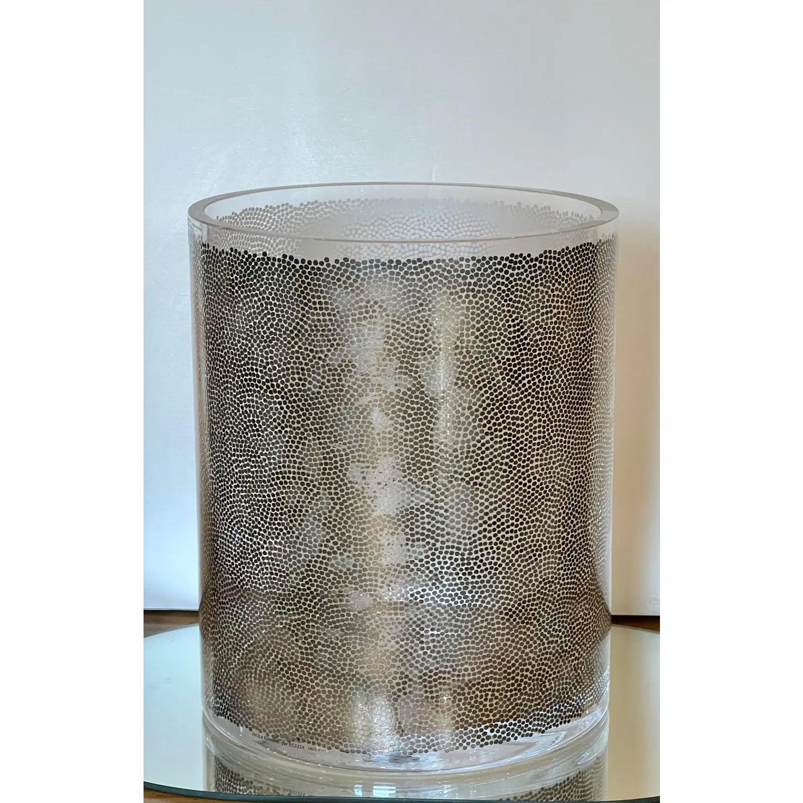 Modern Barrel Form Paola Navone Egizia Italian Art Glass Vase For Sale