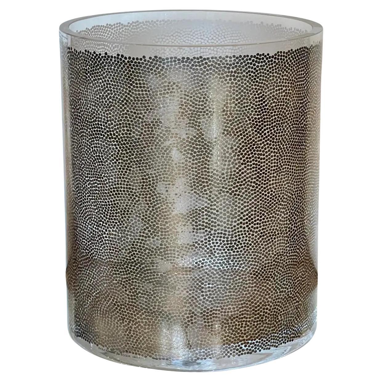 Barrel Form Paola Navone Egizia Italian Art Glass Vase For Sale