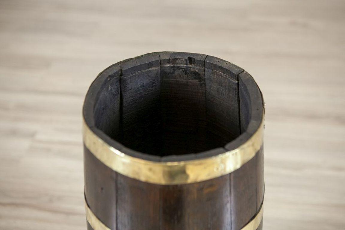 Wood Barrel-Like Umbrella Stand From the Early 20th Century