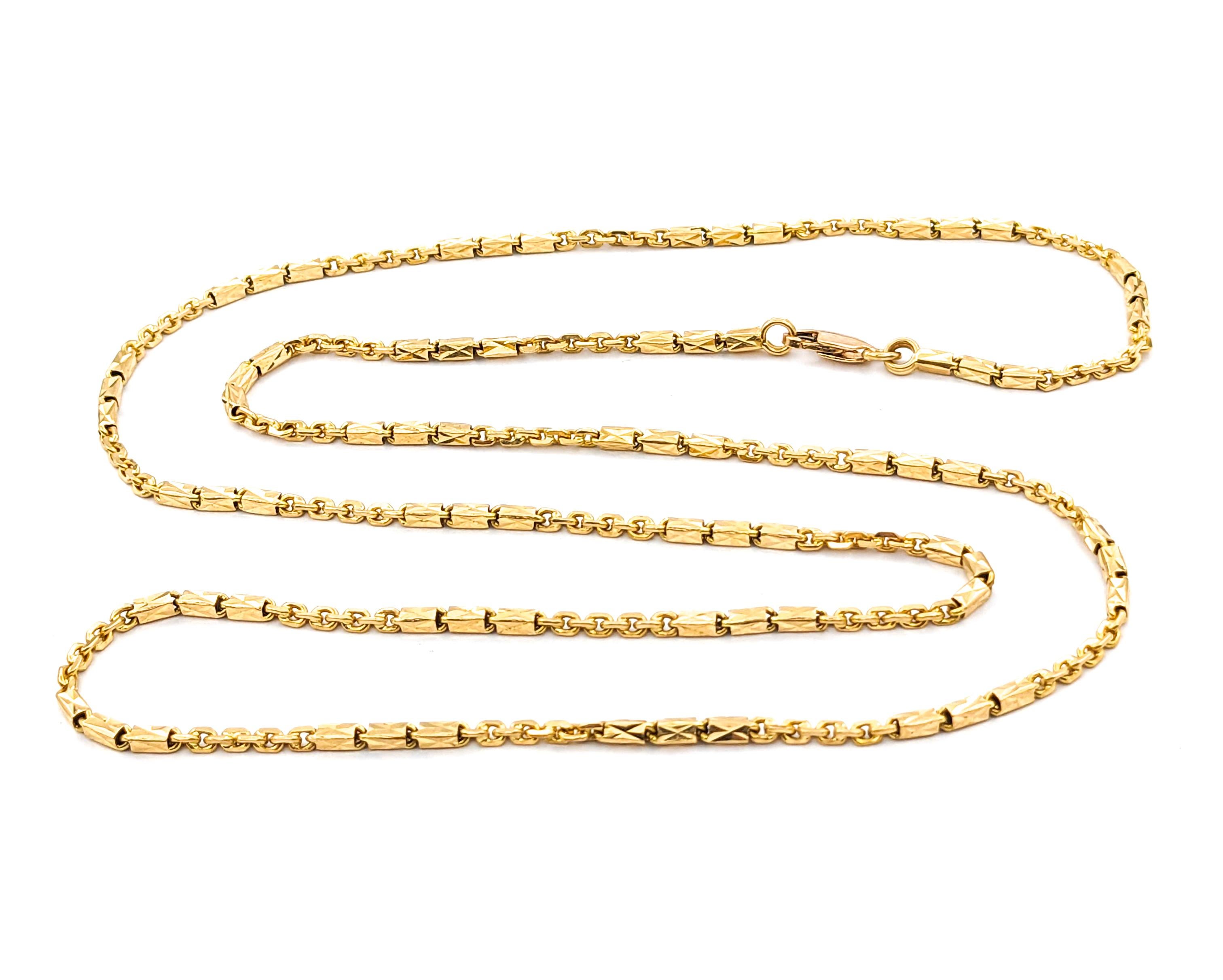 Barrel Link Design Halskette In Gelbgold im Angebot 2