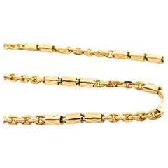 Barrel link design Necklace In Yellow Gold