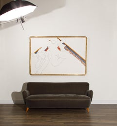 'Barrel Sofa' in Grey Mohair by Vladimir Kagan, Signed and Registered with COA