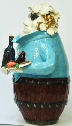 Barrel Sommelier Design Decorative Centerpiece Handmade Italy 2020, Hand-Crafted