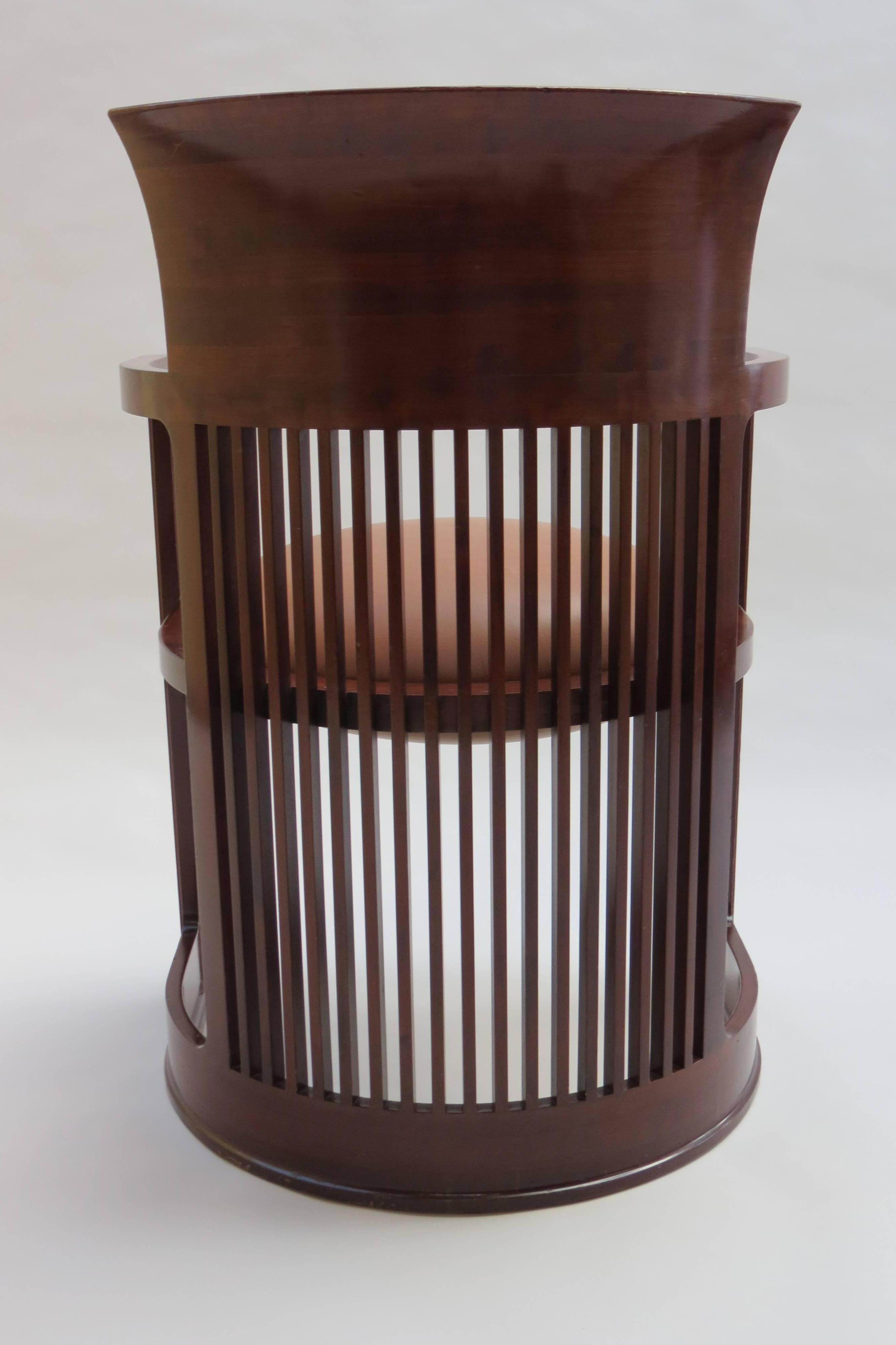 Art Deco Barrel Taliesin Chair designed by Frank Lloyd Wright