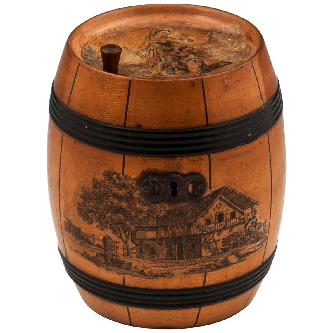 Barrel Tea Caddy, 19th Century