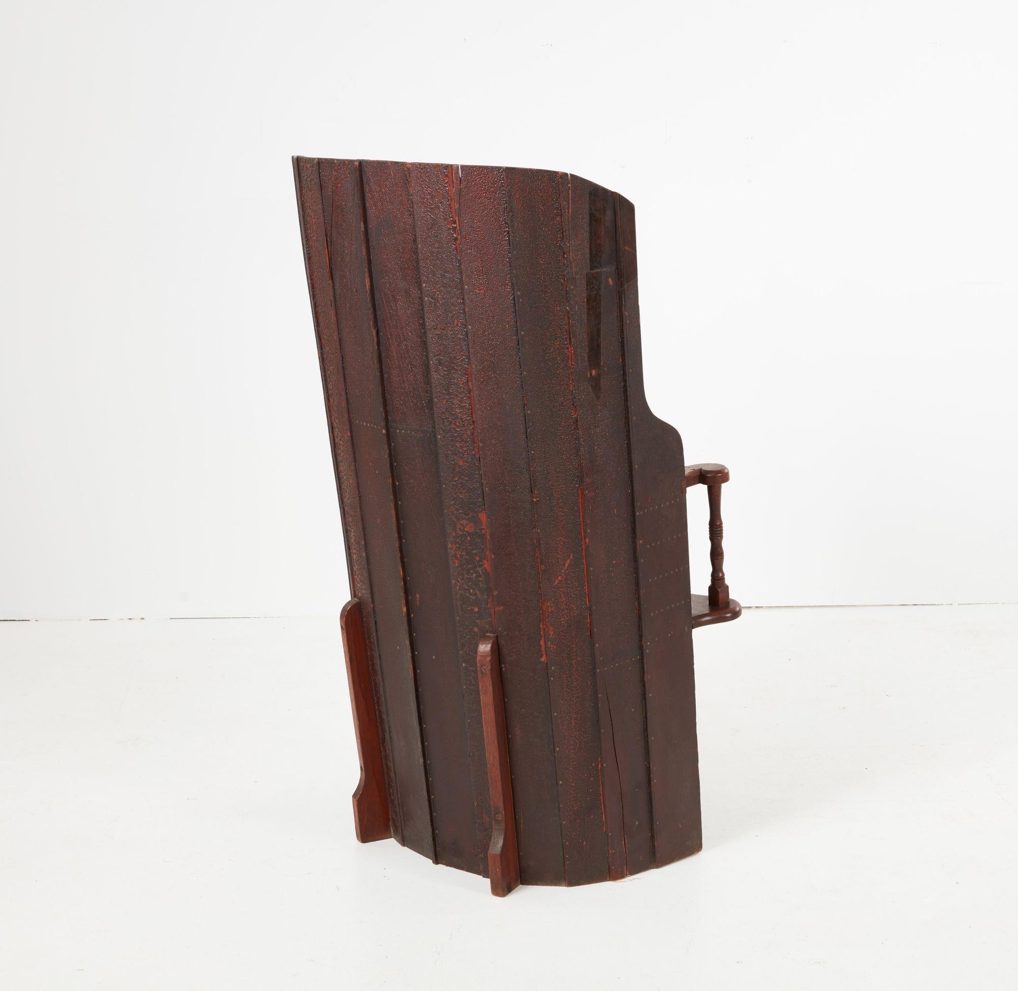 Early 20th Century Barreled Back Wherry Chair For Sale