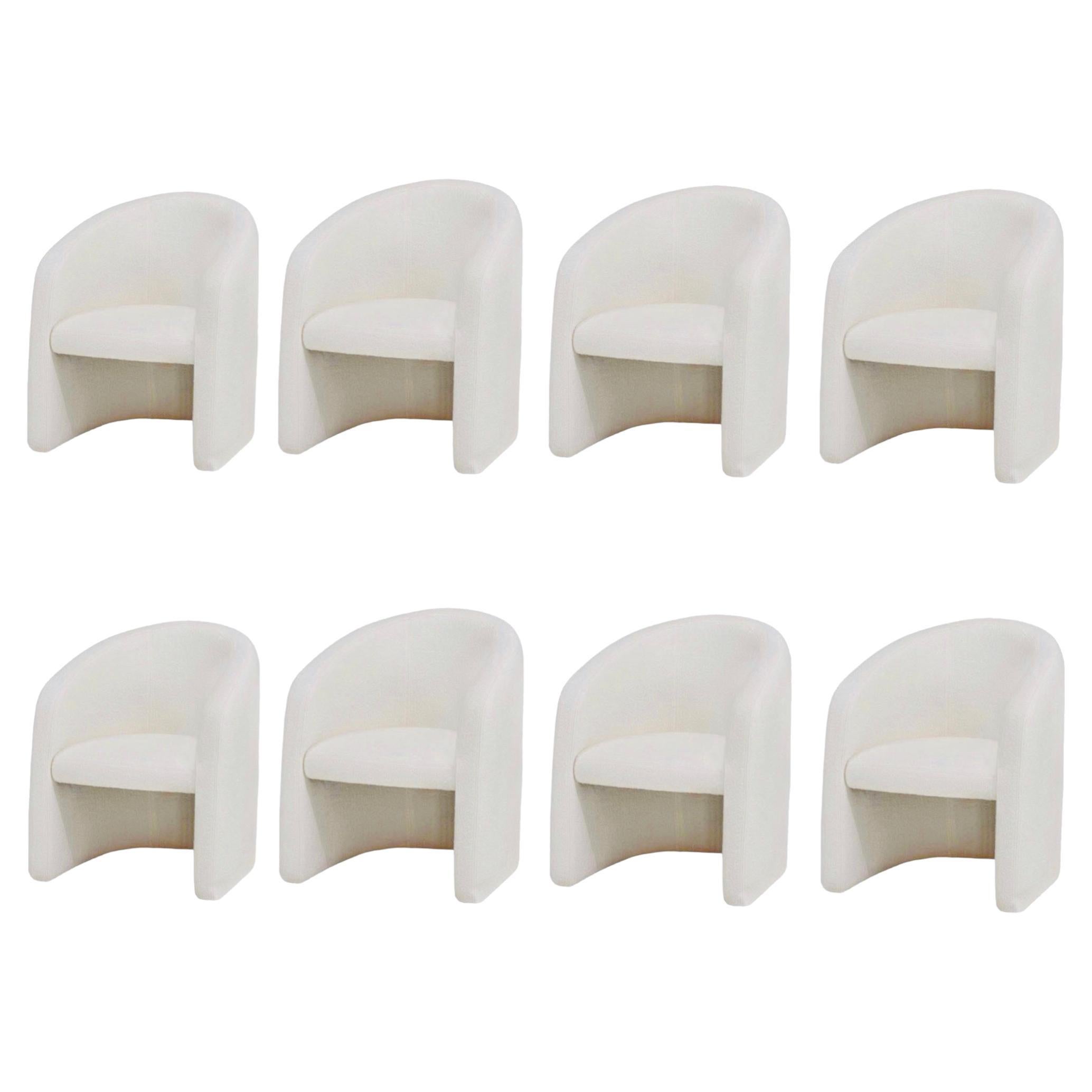 White barrel dining sale chair