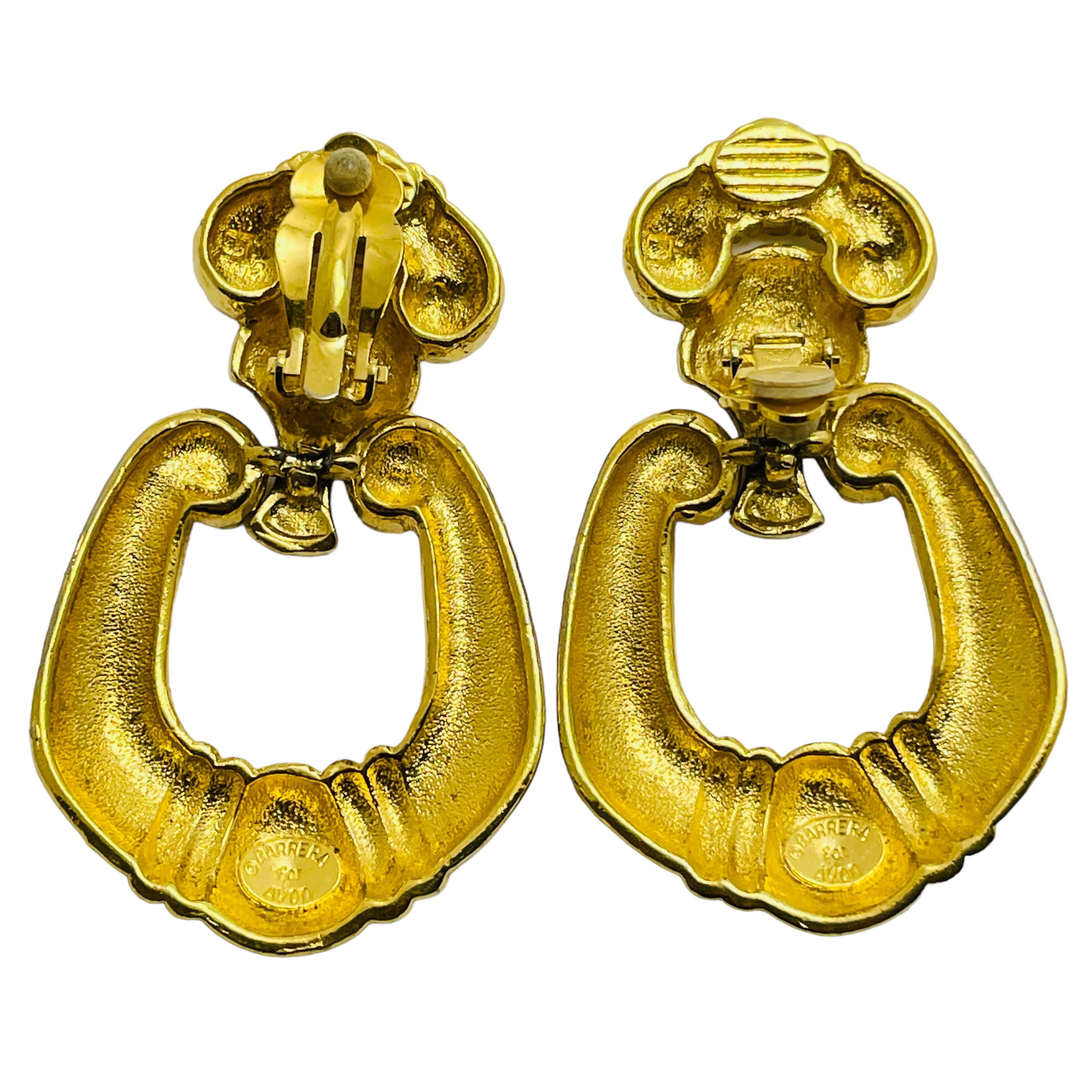Orecchini a clip BARRER for AVON in tonalità oro con battente di design In condizioni buone in vendita a Palos Hills, IL