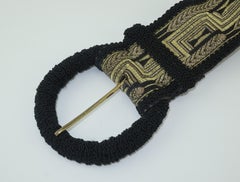Barrera Black & Gold Ornate Brocade Belt