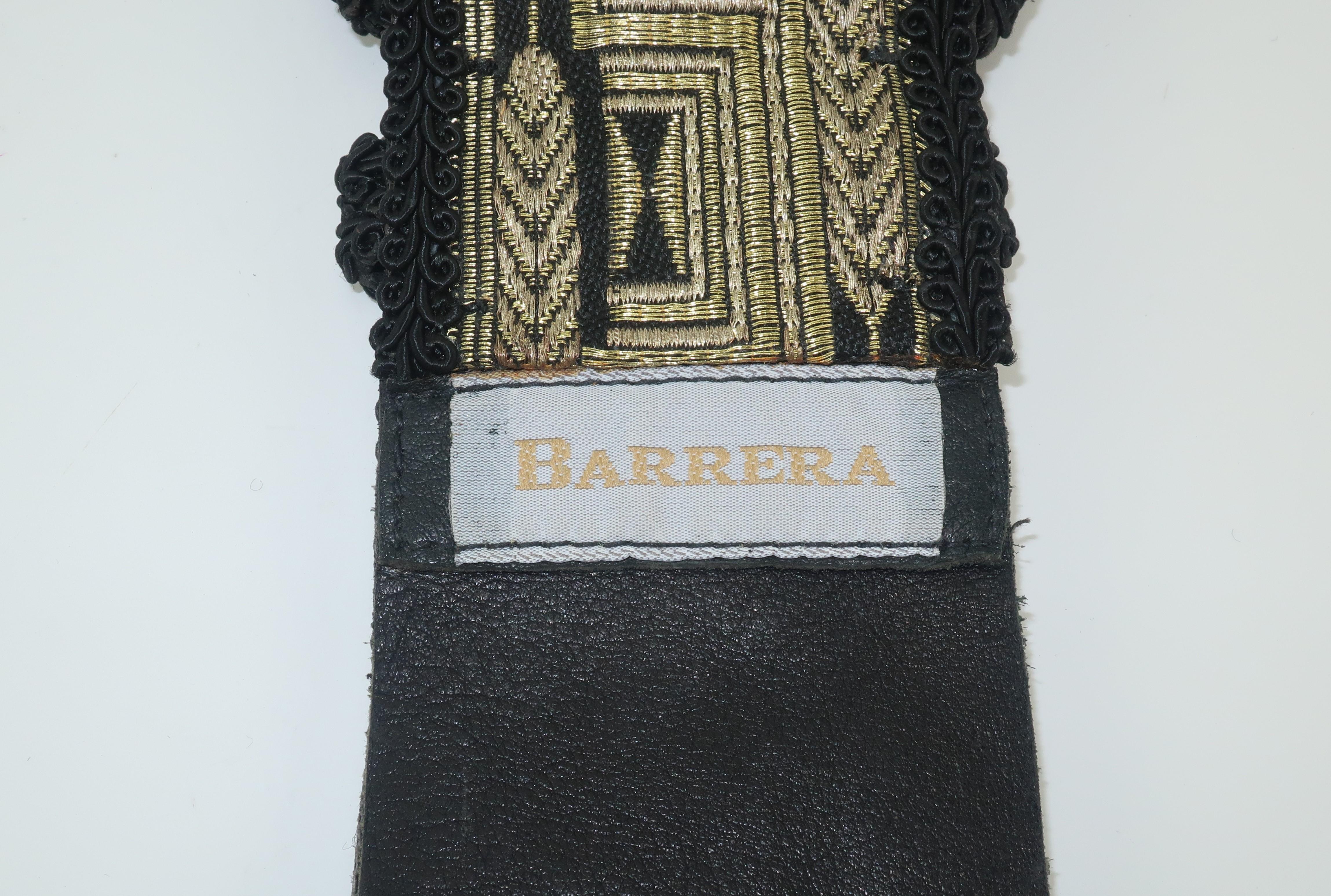 Barrera Black & Gold Ornate Brocade Belt 2