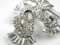 BARRERA Clear Crystal Triple S Brooch Pin Never worn 1980s