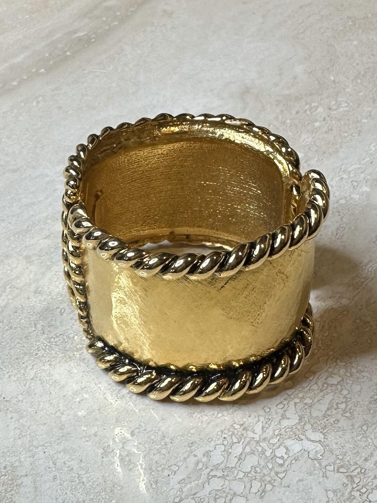 Women's or Men's Vintage Monumental Barrera Gold Rope Cuff