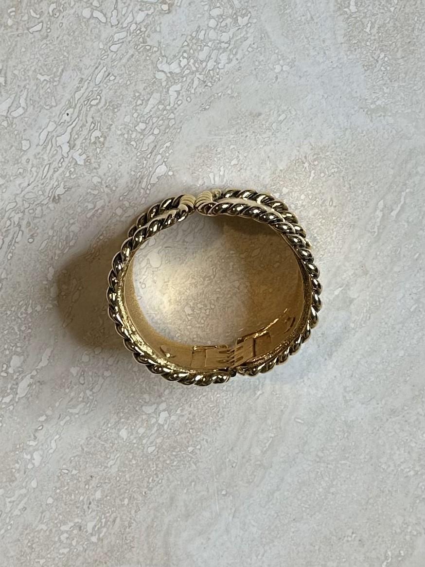 Vintage Monumental Barrera Gold Rope Cuff 1