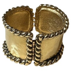 Vintage Monumental Barrera Gold Rope Cuff