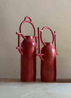 Barrera I and II Diptych. Sculptures by Aniana Heras in Glazed white stoneware