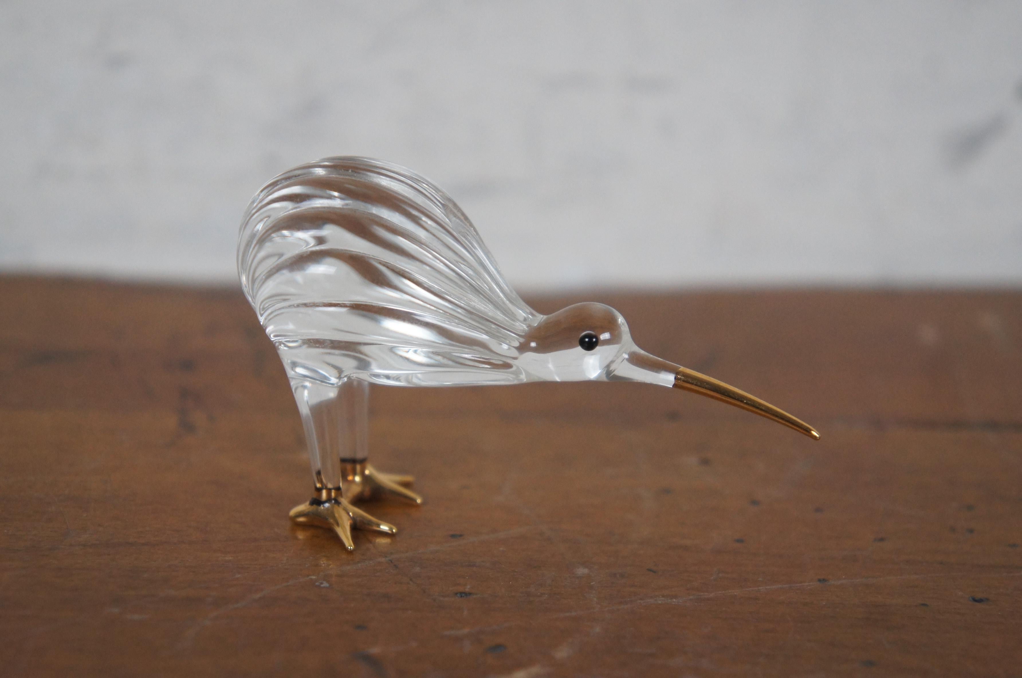 Barresque New Zealand W.B. Taylor Crystal 24k Gold Kiwi Bird Figurine 3
