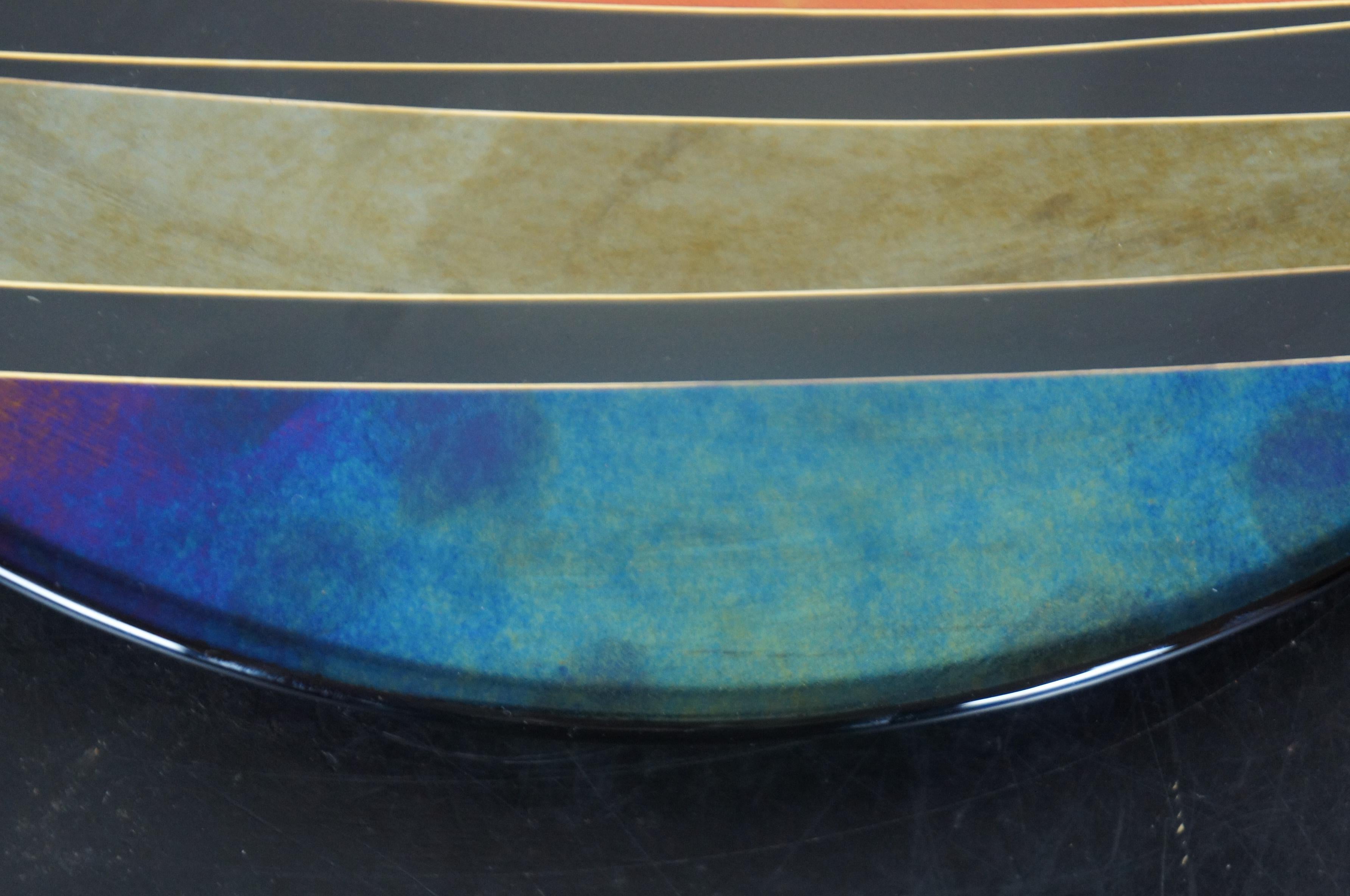Barrett Studio Modern Art Glass Memphis Style Charger Plate Abstract Geometric 1