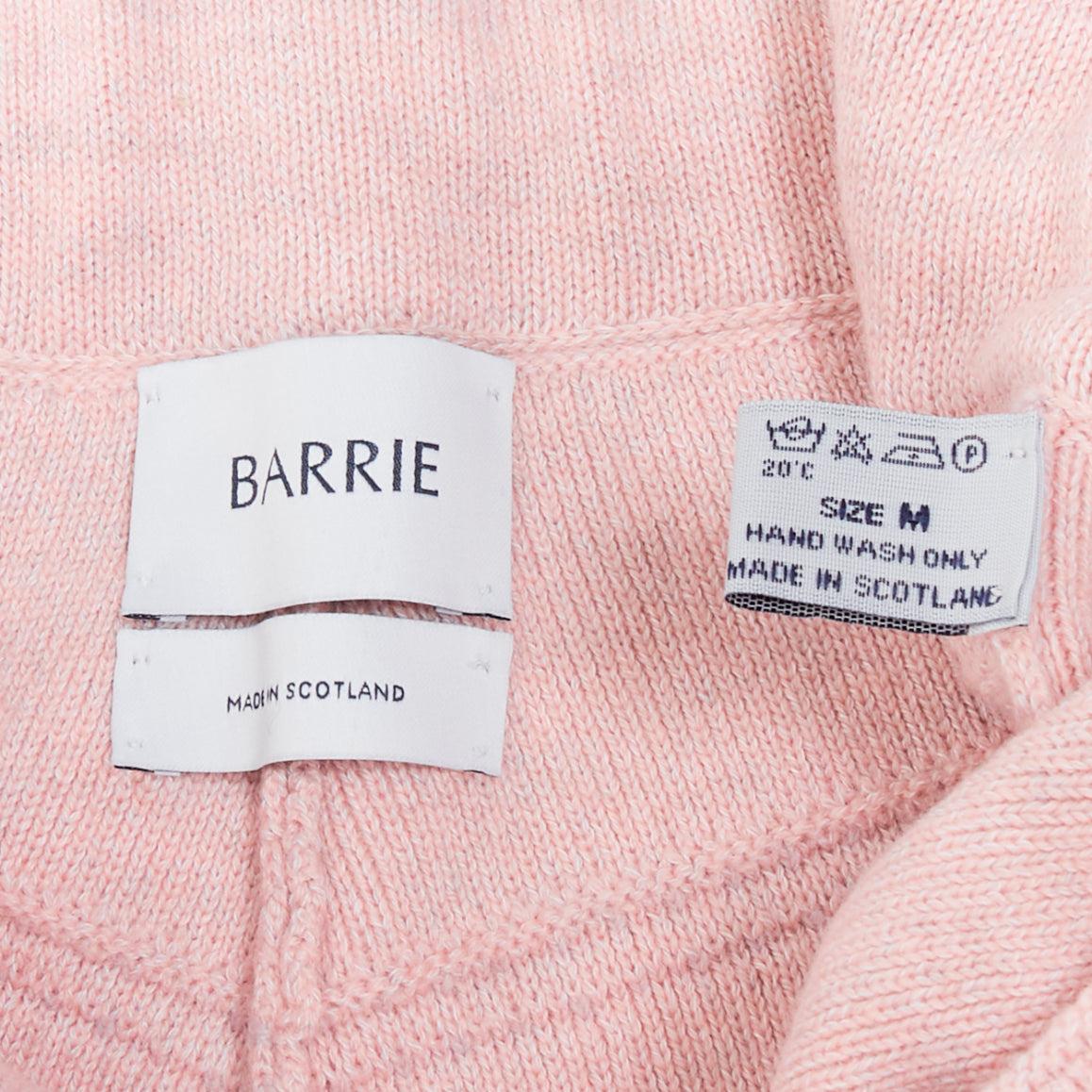BARRIE rose pâle, tricoté en cachemire et coton surpiqué M en vente 3