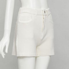 BARRIE Denim Suit cashmere cotton knit ivory shorts M