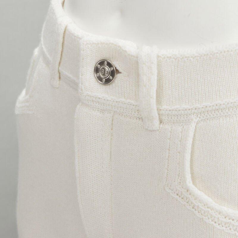 Gray BARRIE Denim Suit cashmere cotton knit ivory shorts M For Sale