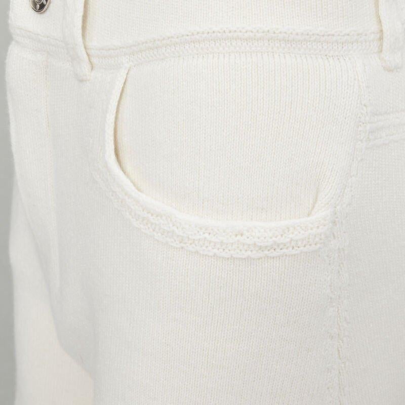 BARRIE Denim Suit cashmere cotton knit ivory shorts M For Sale 2