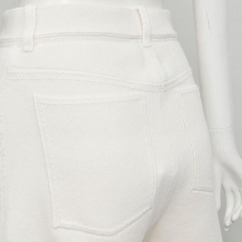 BARRIE Denim Suit cashmere cotton knit ivory shorts M For Sale 3