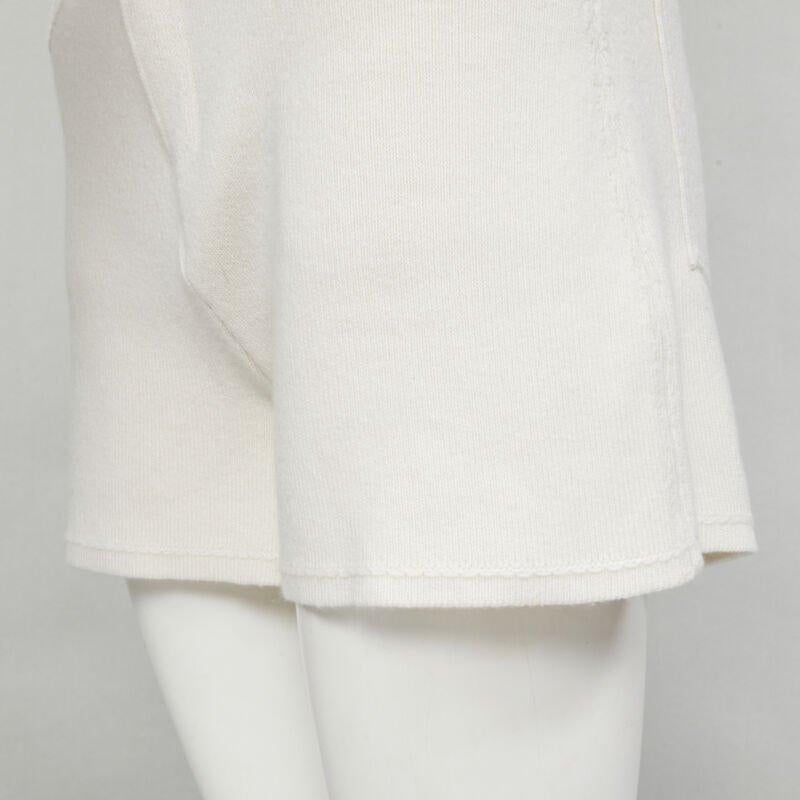 BARRIE Denim Suit cashmere cotton knit ivory shorts M For Sale 4