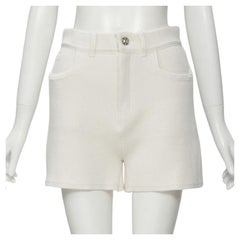 BARRIE Denim Suit cashmere cotton knit ivory shorts M