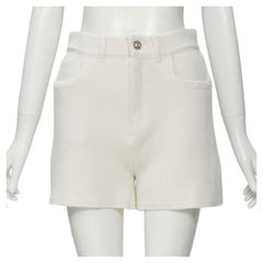 BARRIE Denim Suit cashmere cotton knit ivory shorts M