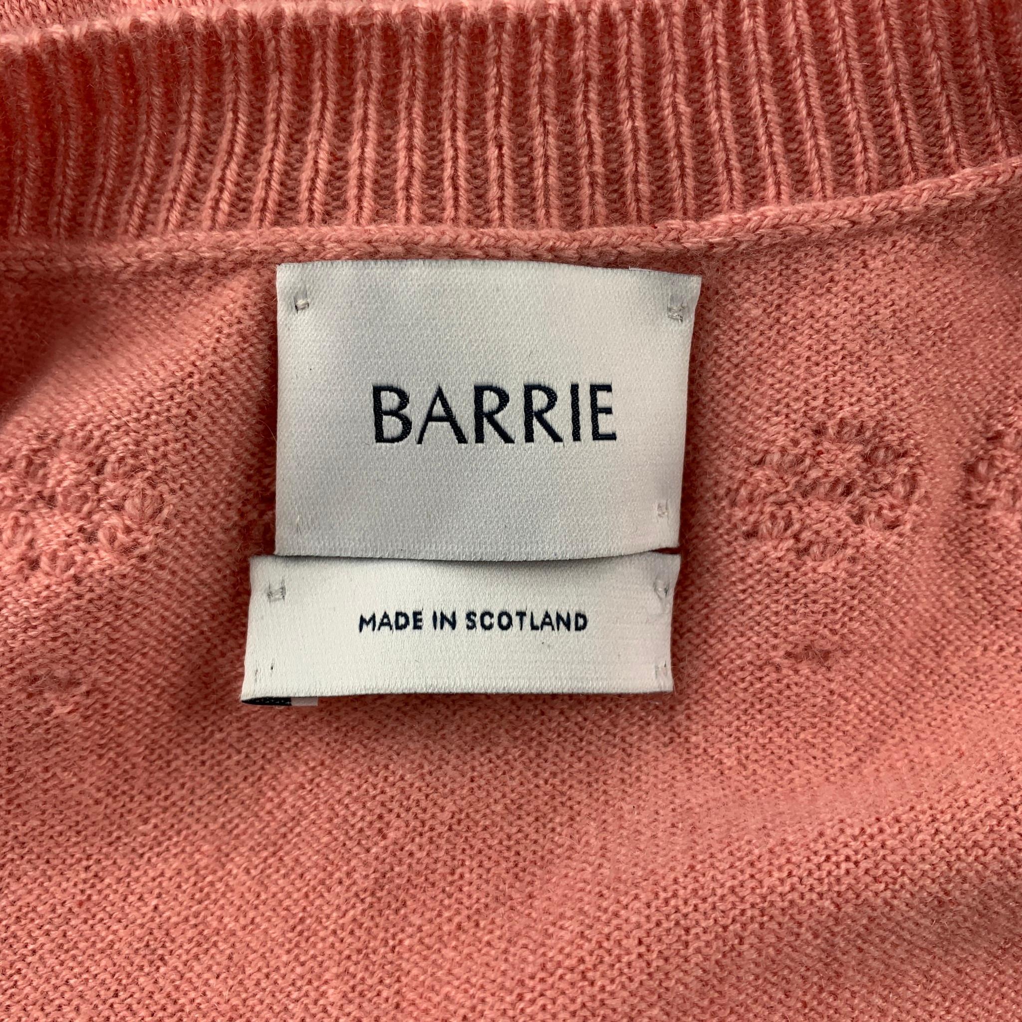 Women's BARRIE Size XL Salmon Pink Knitted Cashmere Sweater