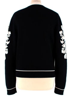 Barrie Two-Tone Monogram Cashmere Cardigan - Size XS
