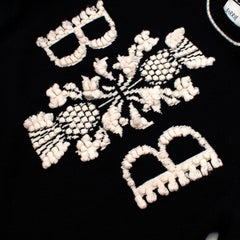Barrie Two-Tone Monogram Cashmere Sweater - Size XS