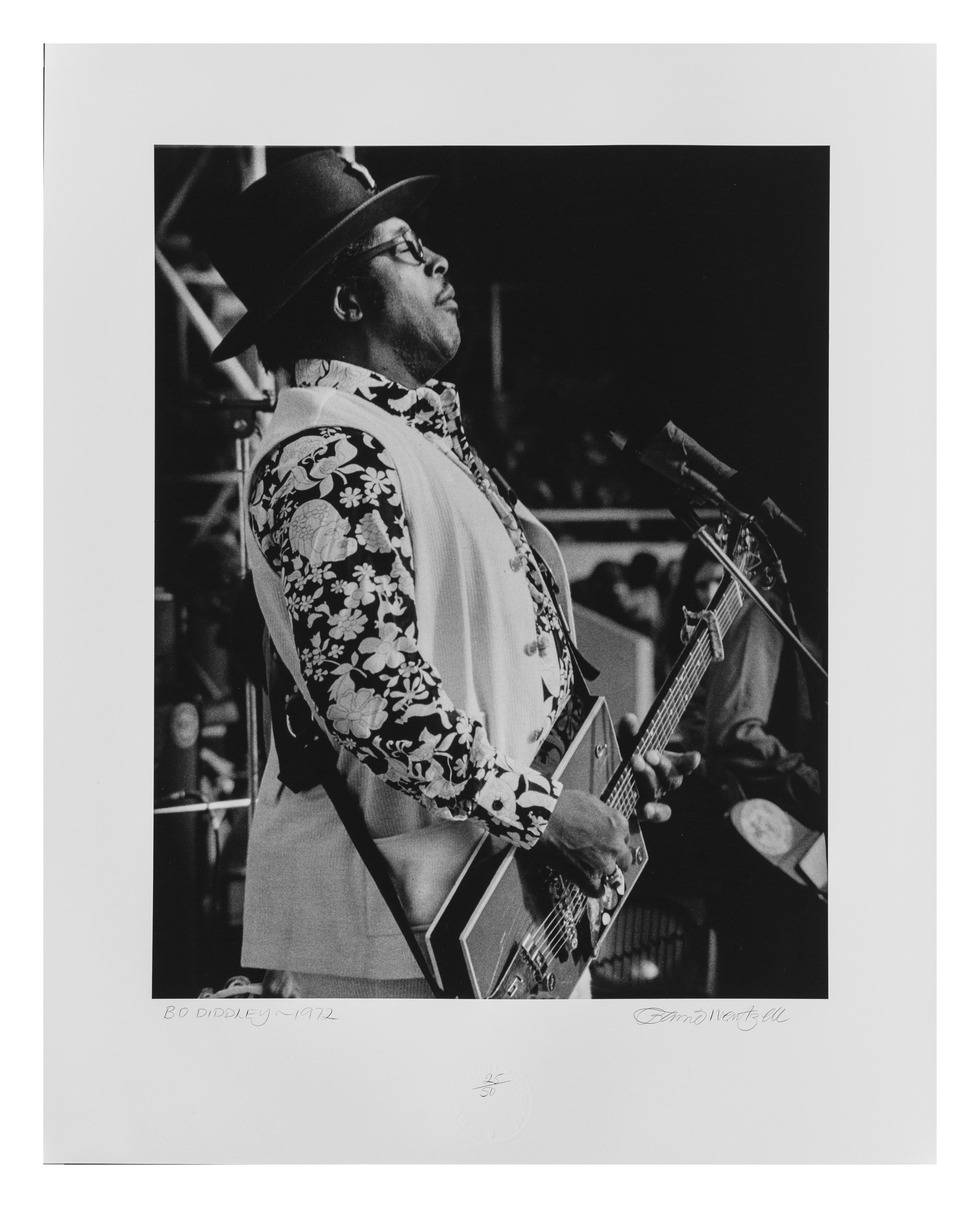 Barrie Wentzell Black and White Photograph - Bo Diddley 