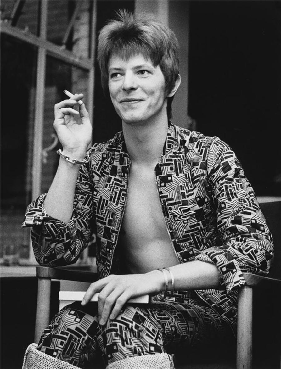 Barrie Wentzell Black and White Photograph - David Bowie, London, 1972