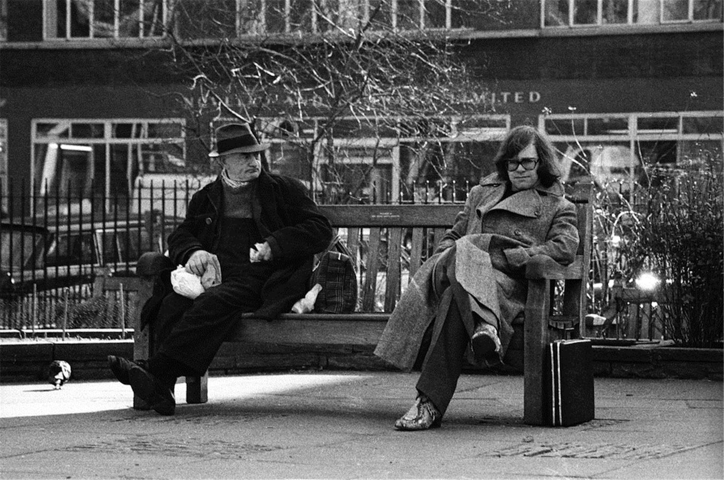 Barrie Wentzell Portrait Photograph - Elton John, Soho Square, NY, 1970